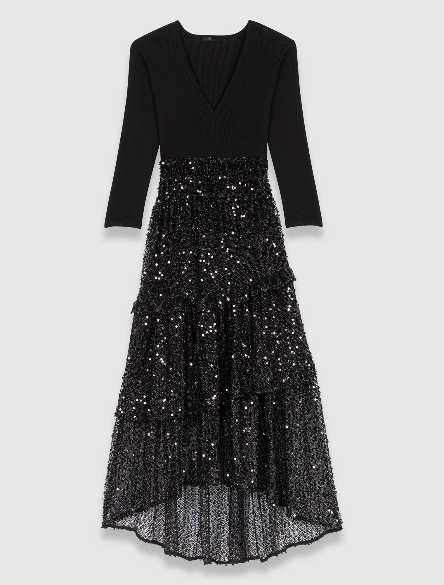 Robe longue mesh et sequins