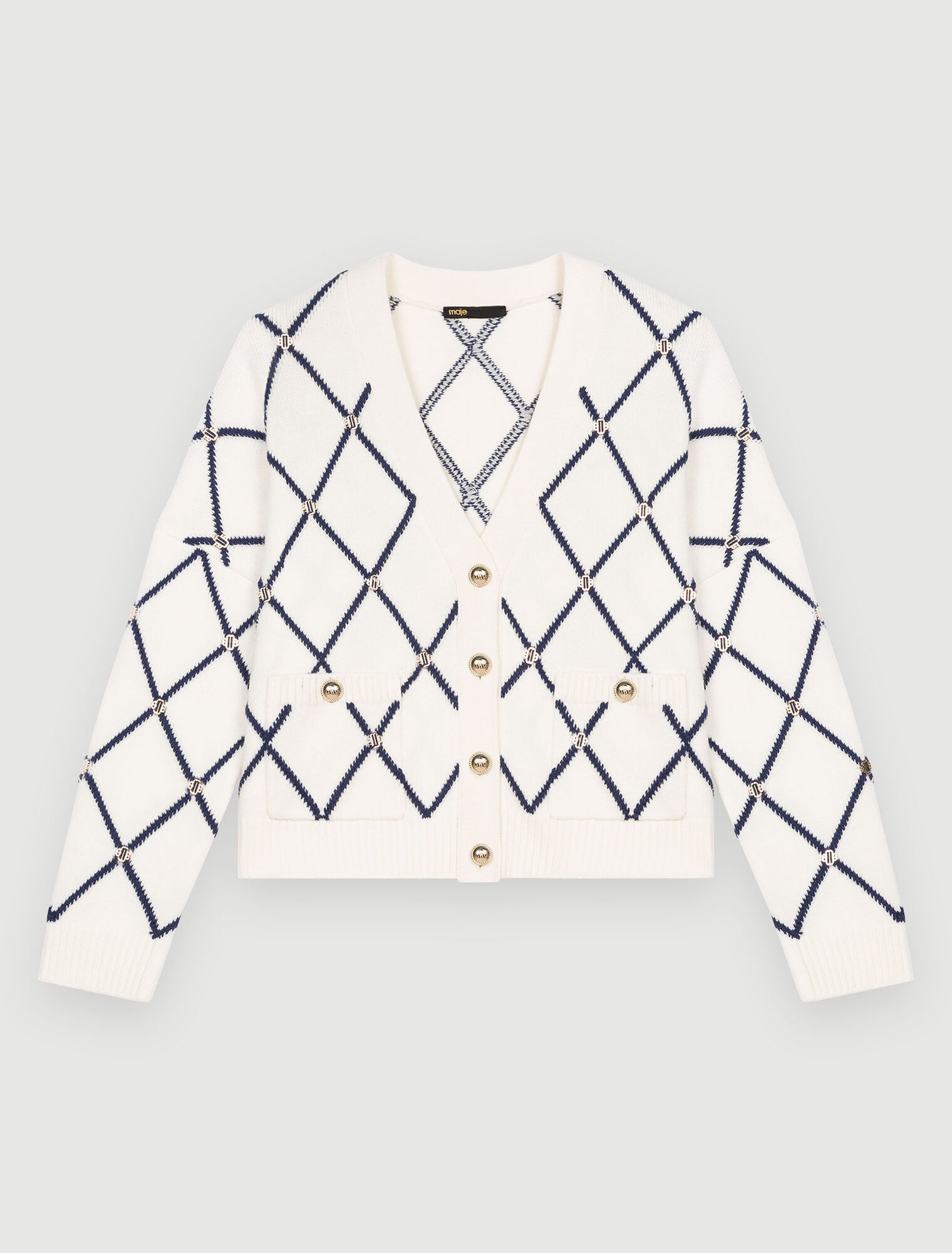 Cardigan en maille à motif losange