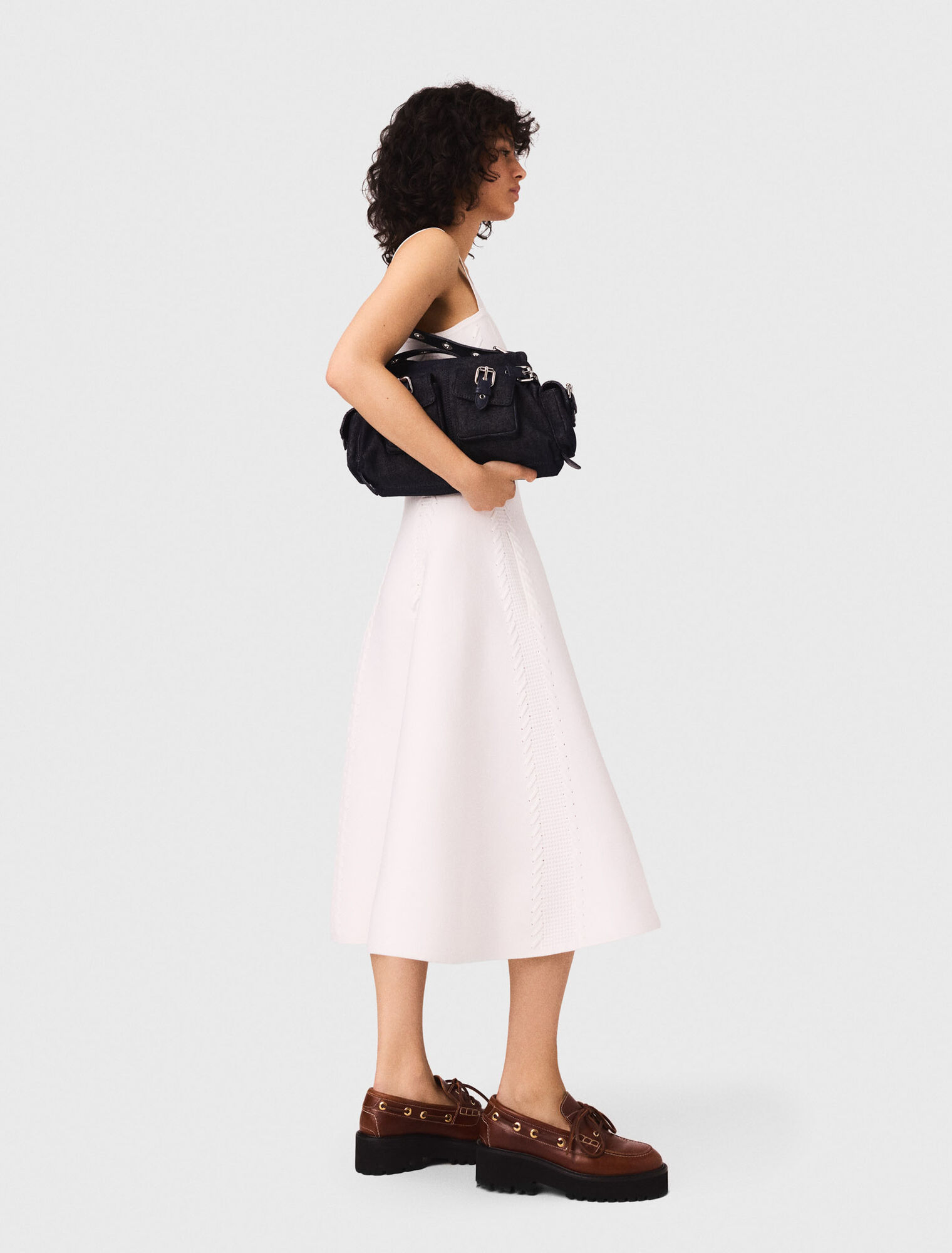 Robe babydoll longue en maille