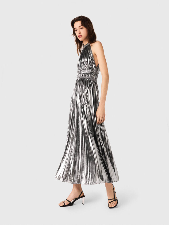 Robe longue plissée
