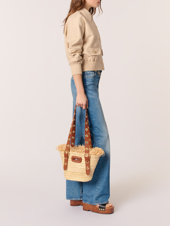 Blouson bomber en lin et coton