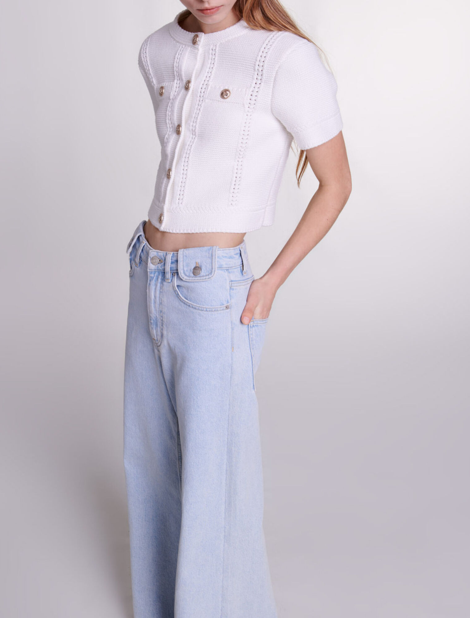 Cardigan en maille manches courtes