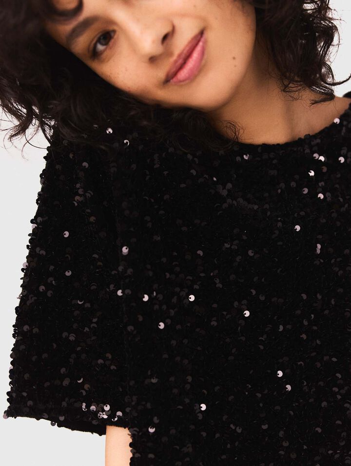 Top en velours et sequins