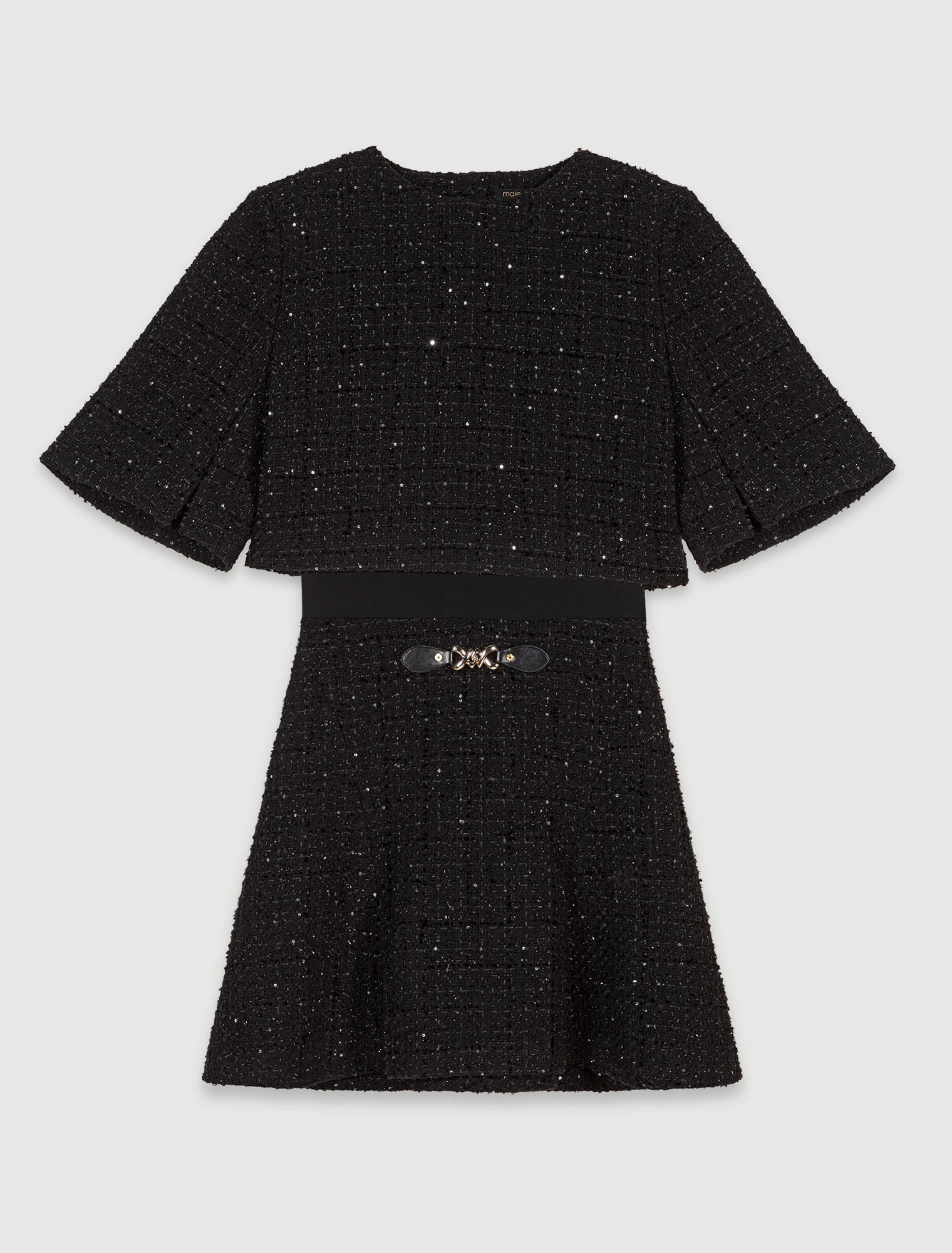 Robe courte 2-en-1 en tweed