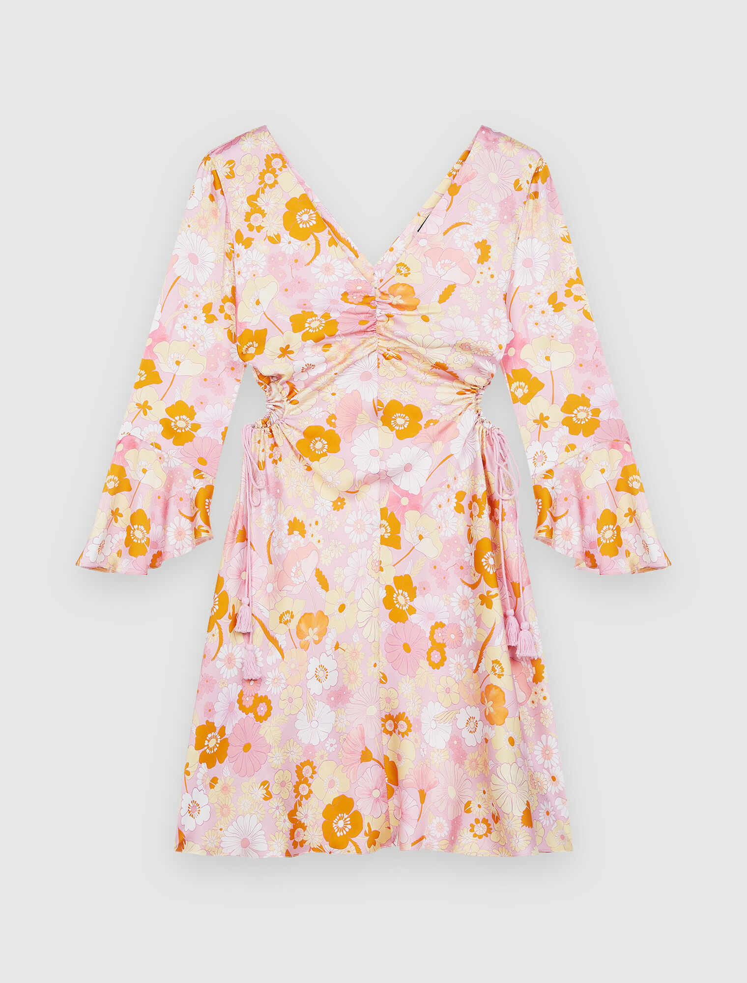 Robe en satin imprimé Flower Power