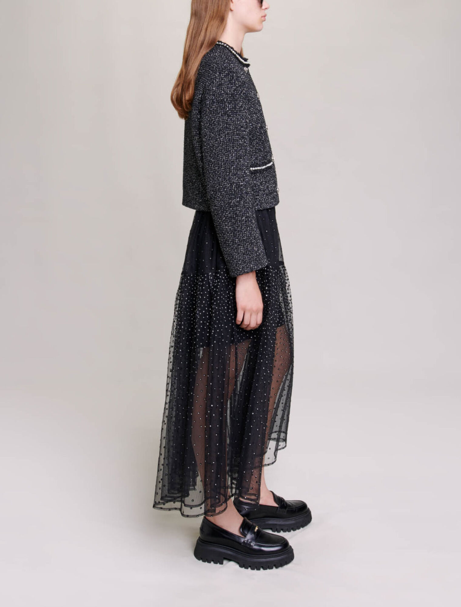 Veste courte perles