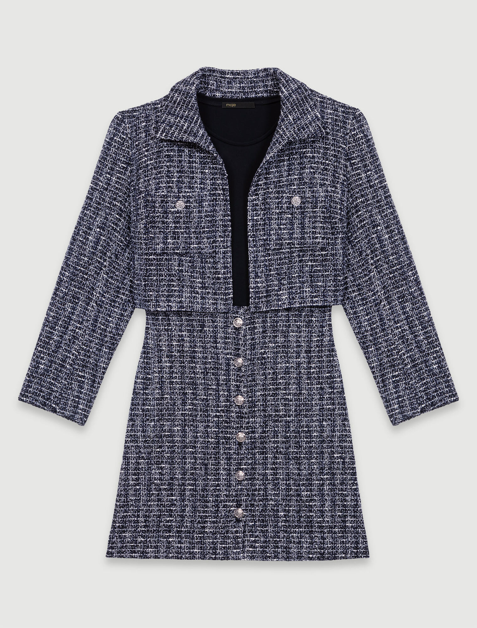 Robe 2-en-1 en tweed