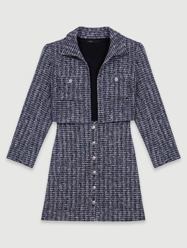 Robe 2-en-1 en tweed