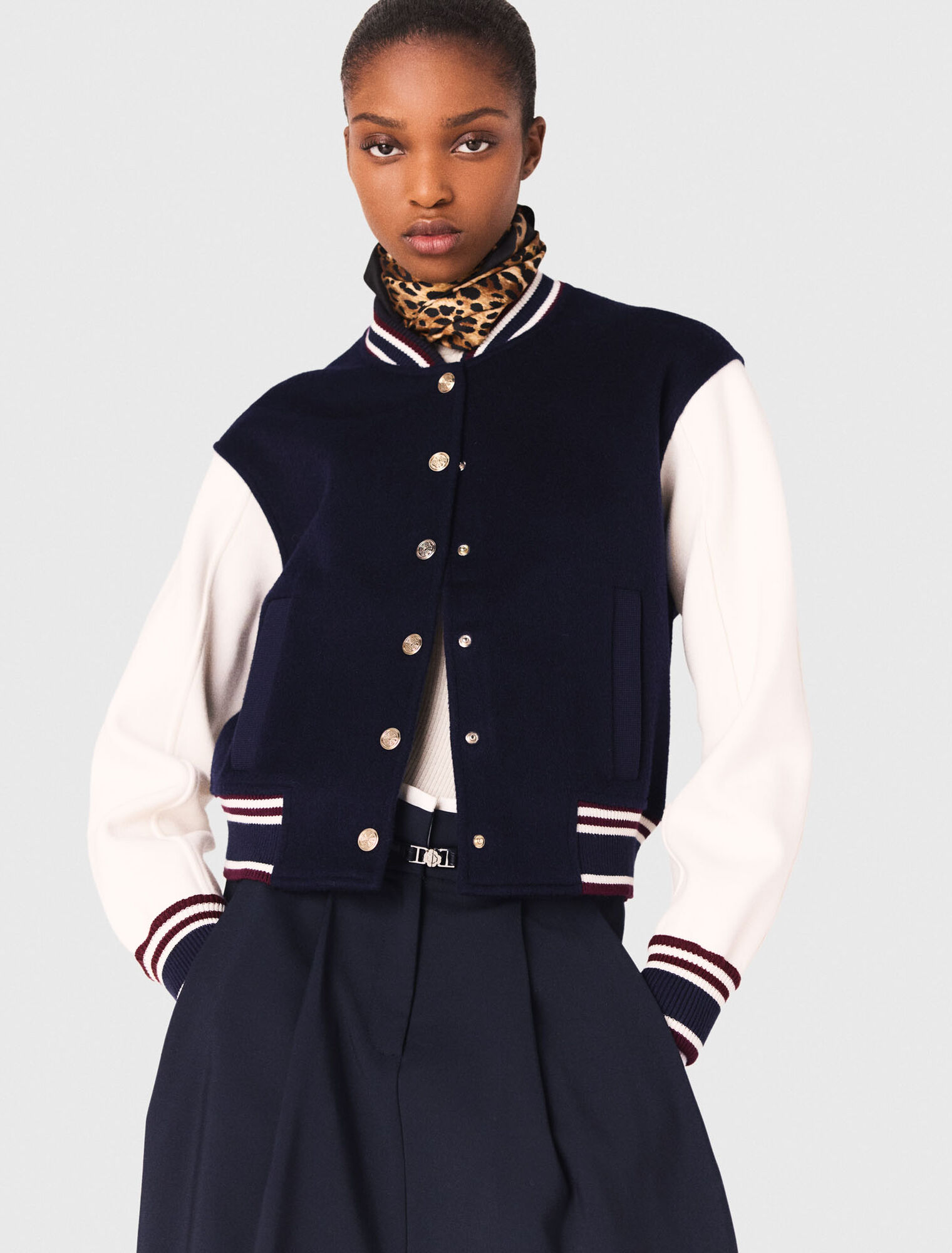 Bomber en tissu mélangé