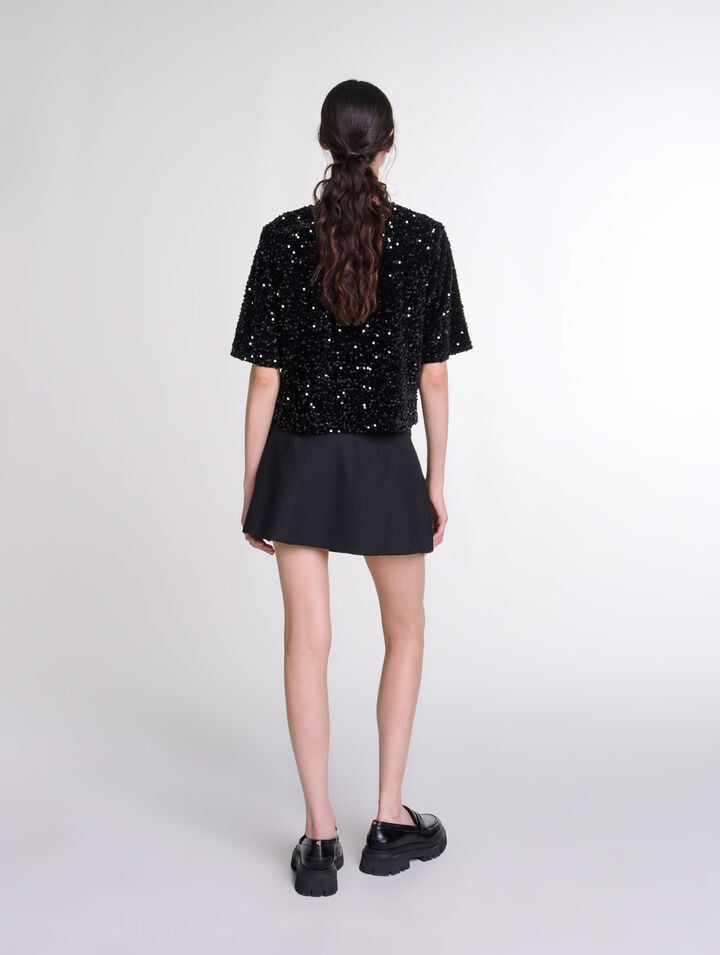 Top en velours et sequins