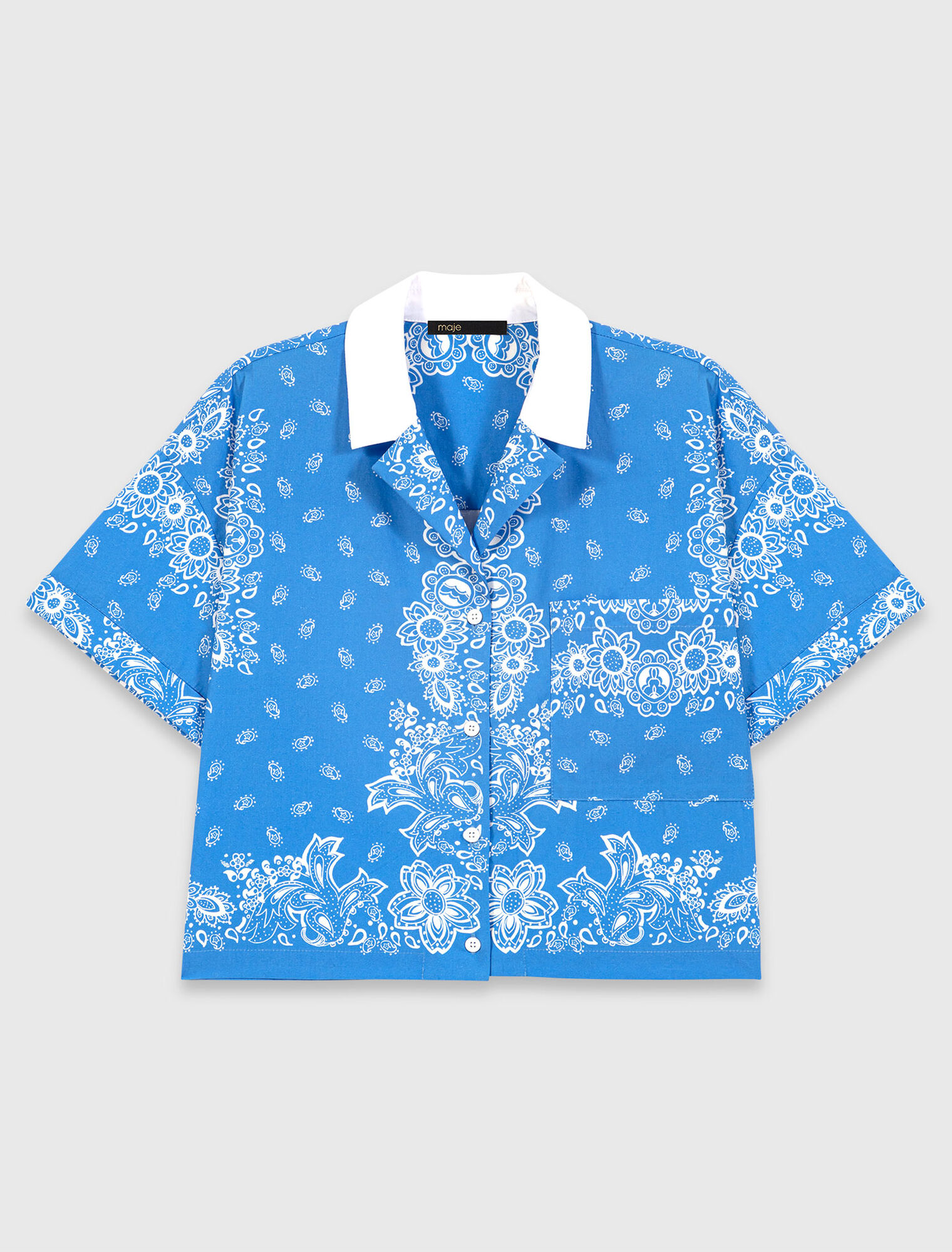 Chemise imprim&eacute;e &agrave; col contrast&eacute;