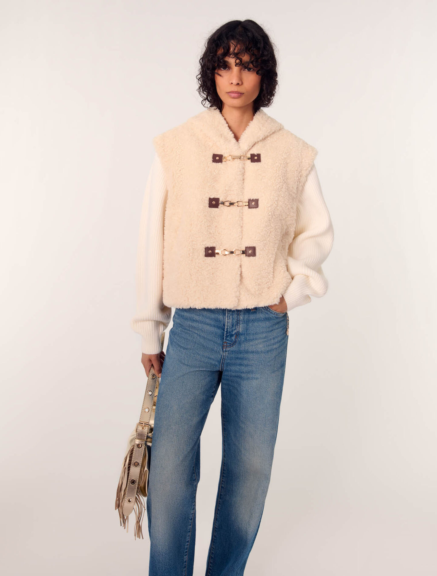 Blouson fausse fourrure bi-matière