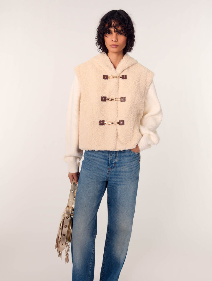 Blouson fausse fourrure bi-matière