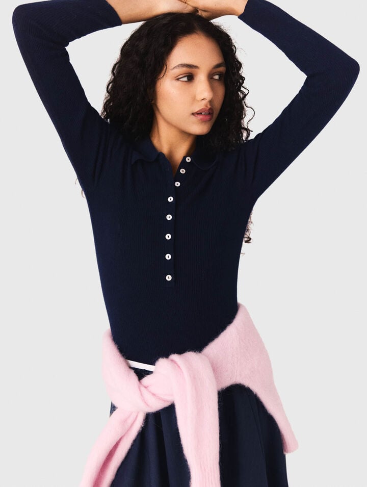 Pull c&ocirc;tel&eacute; &agrave; col polo