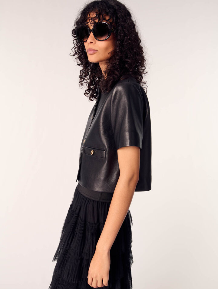 Veste courte en cuir