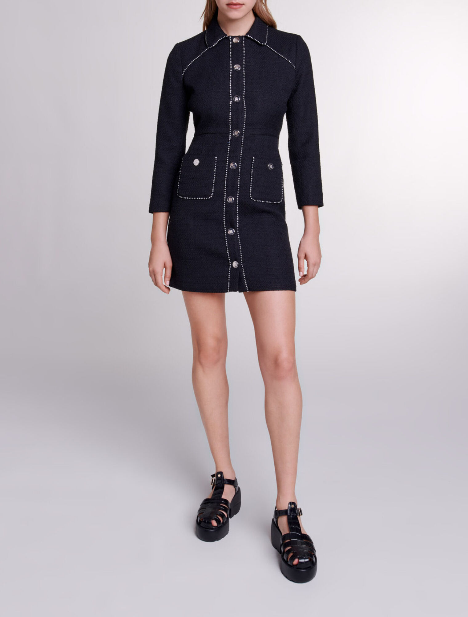 Robe courte en tweed