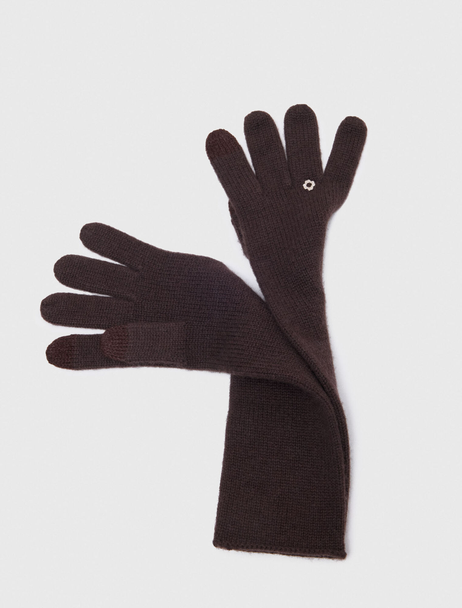 Gants longs en laine et cachemire