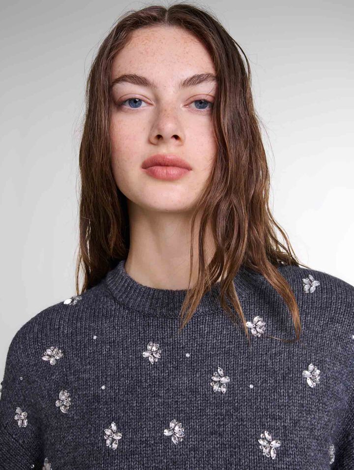 Pull en maille à strass