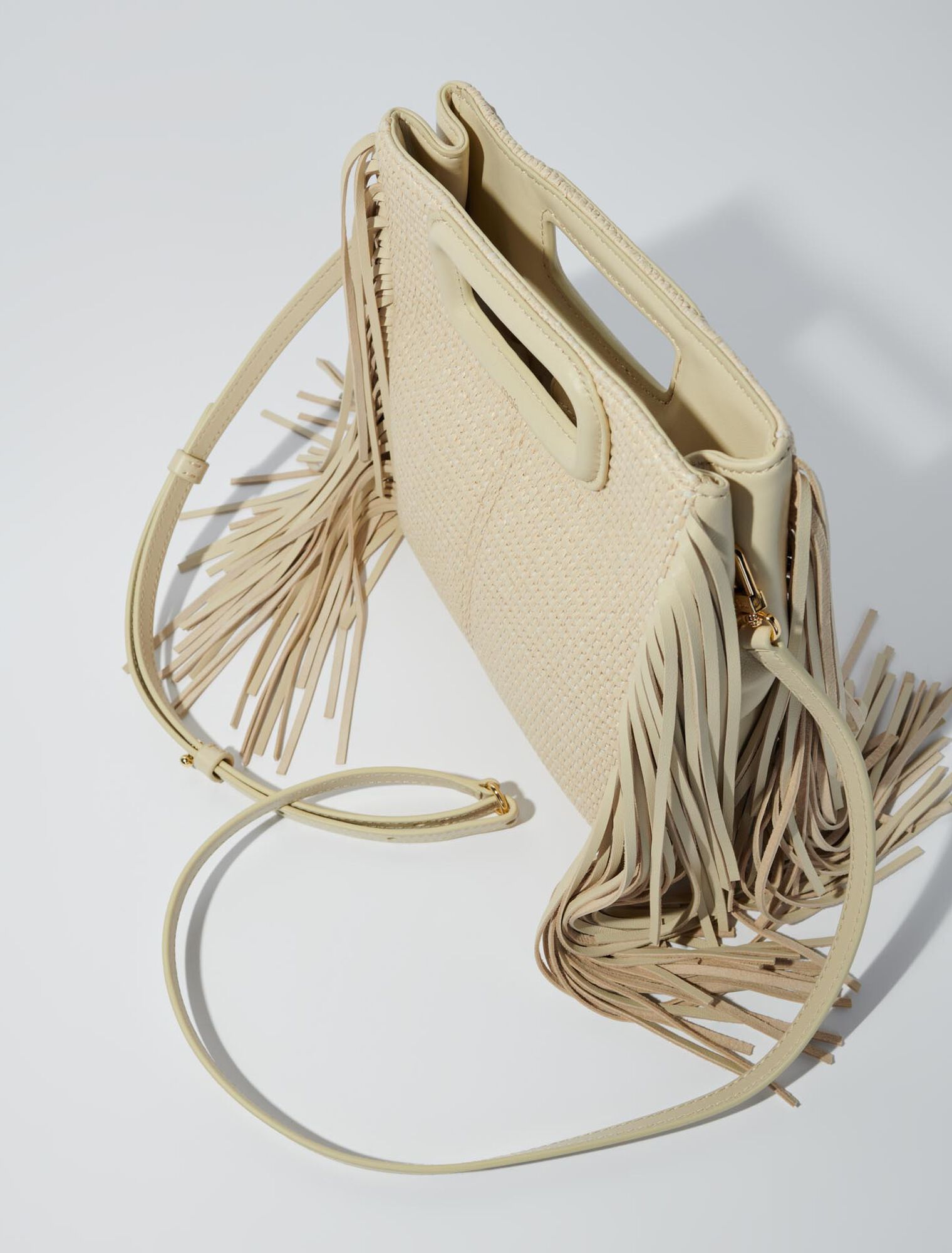 Sac M en textile et raphia