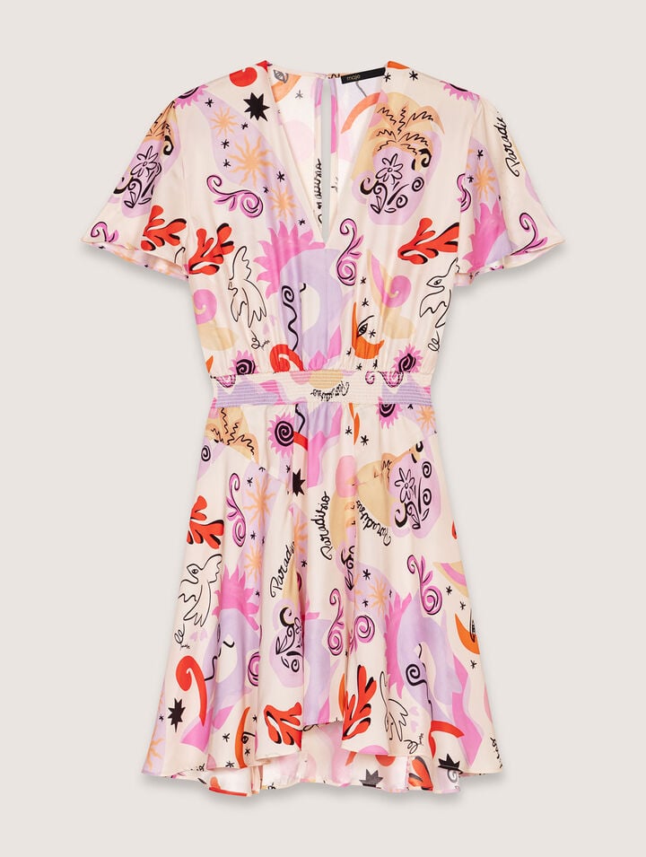 Robe imprimée en soie
