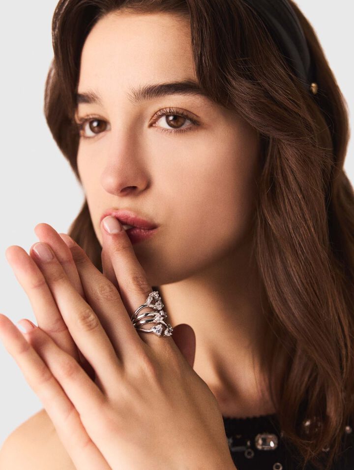Bague multirang strassé