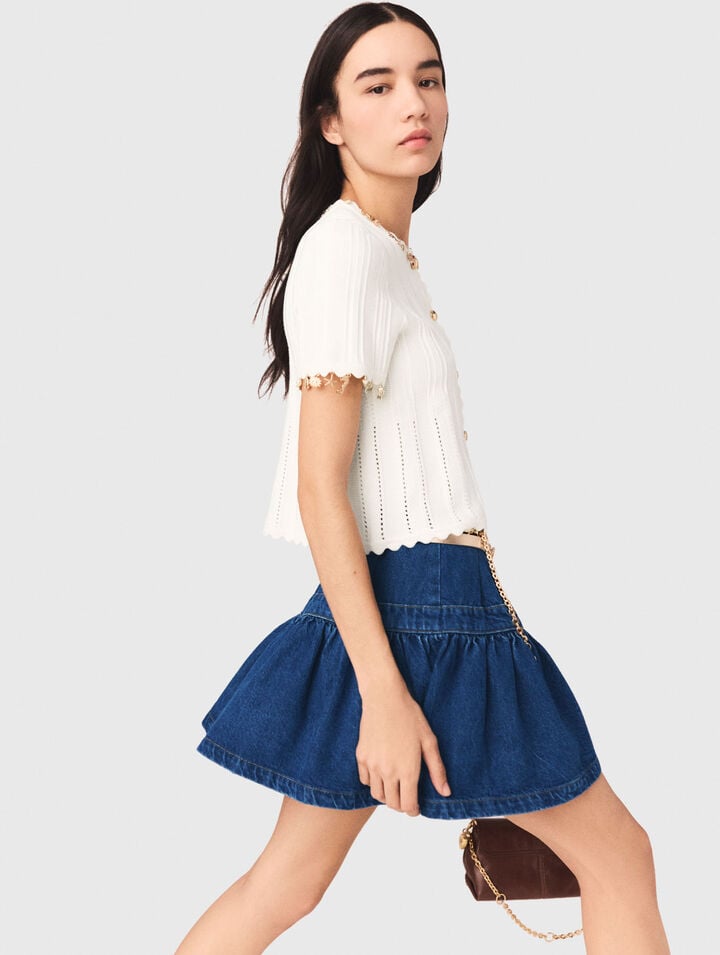 Cardigan avec bijoux dor&eacute;s