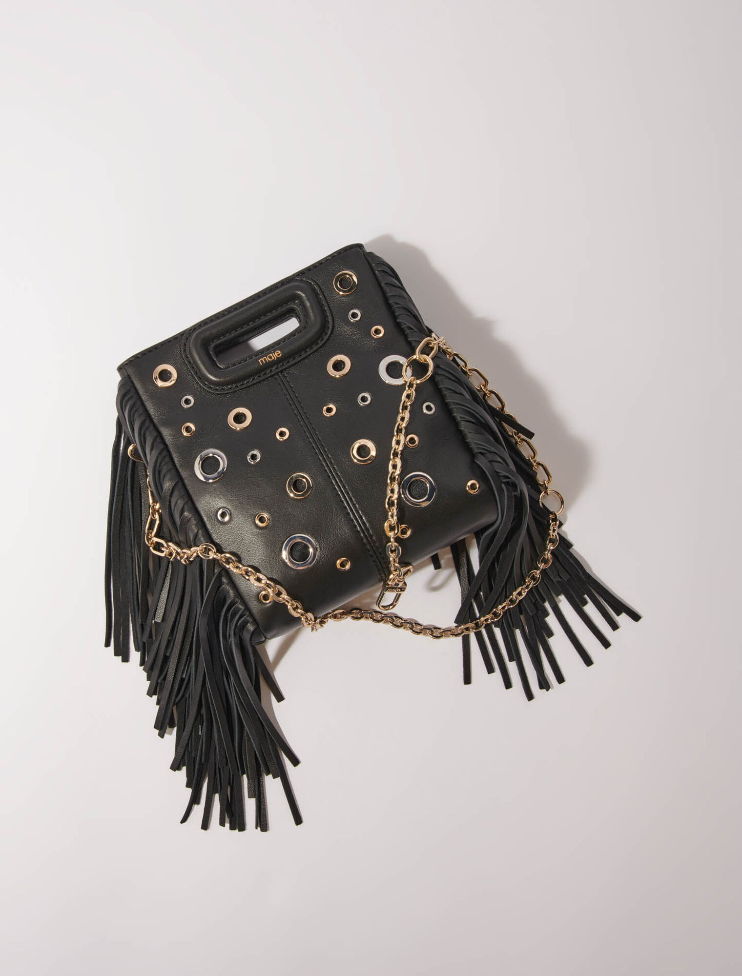 Sac M mini en cuir et œillets
