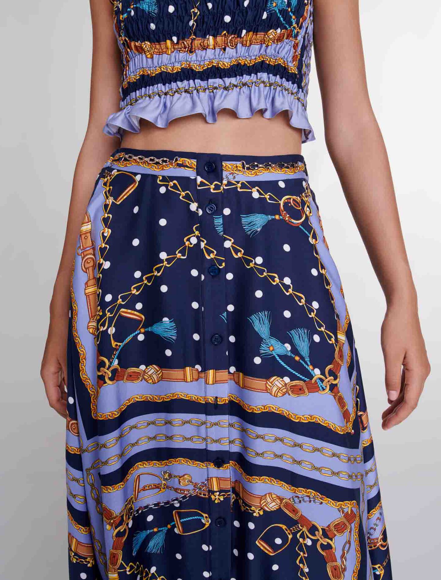 Jupe short satinée imprimée 