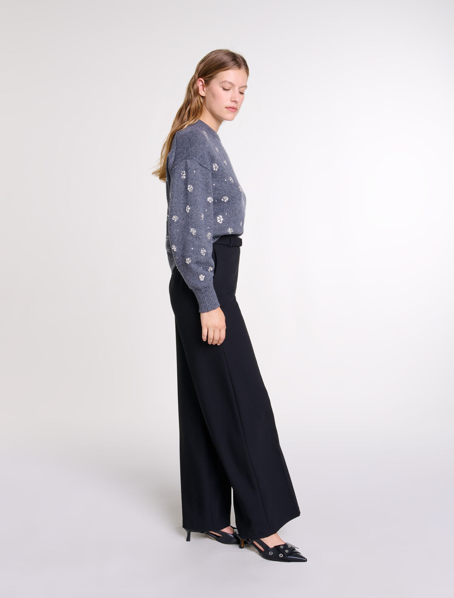 Pantalon large avec ceinture