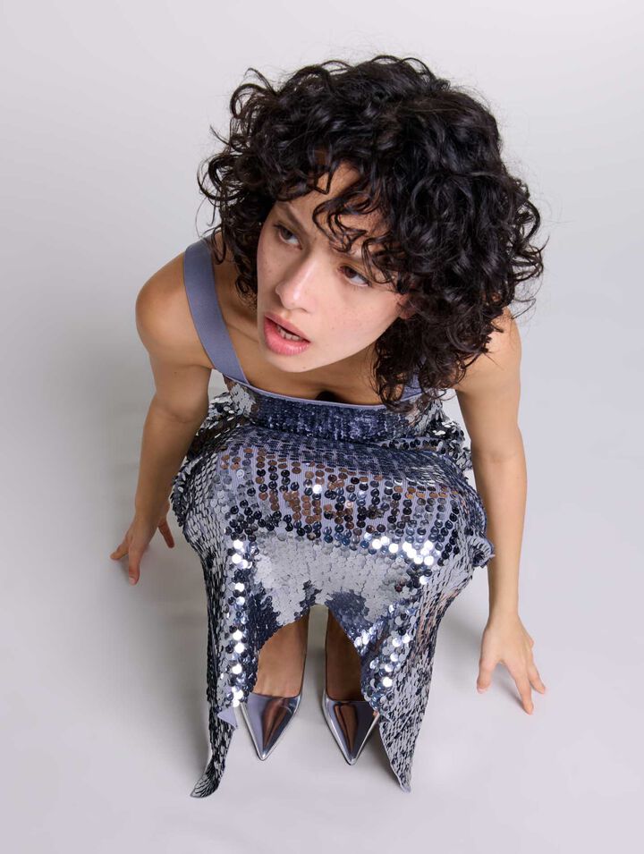 Top en maille ornée de sequins