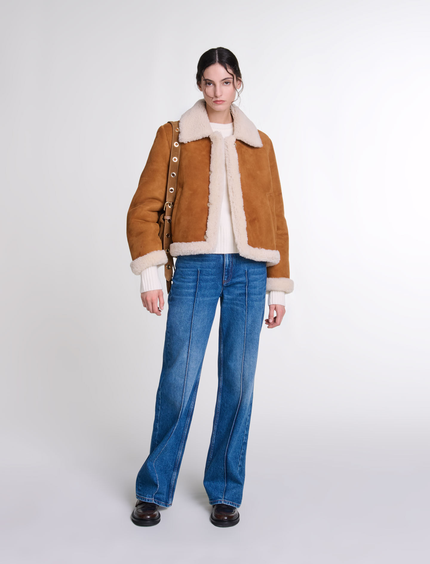 Manteau effet mouton court outlet