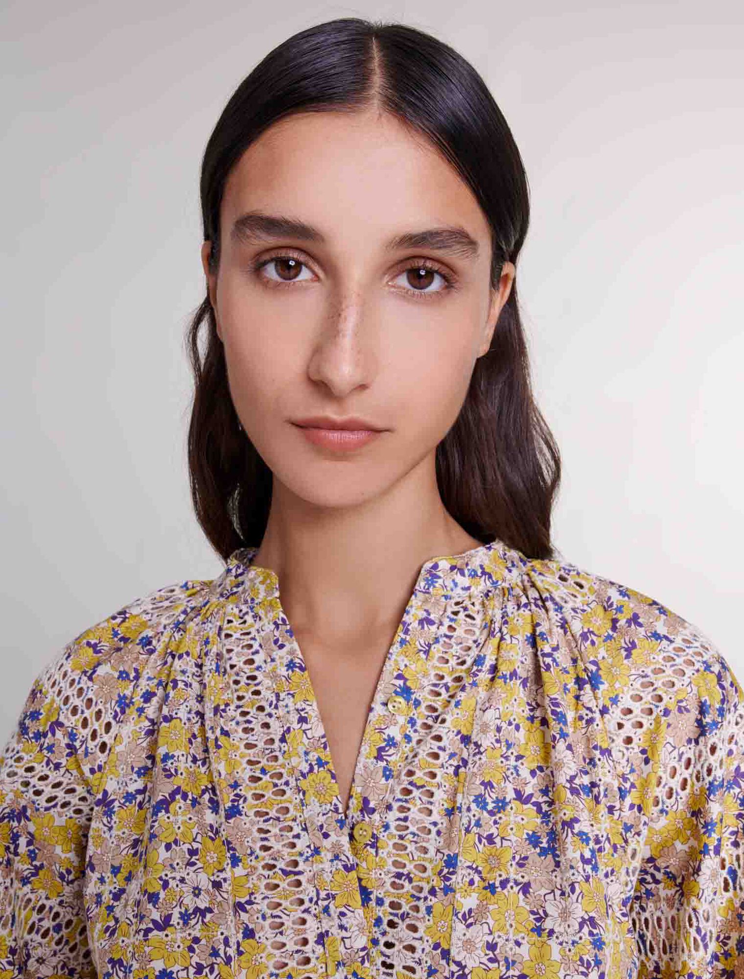 Blouse imprimée et brodée