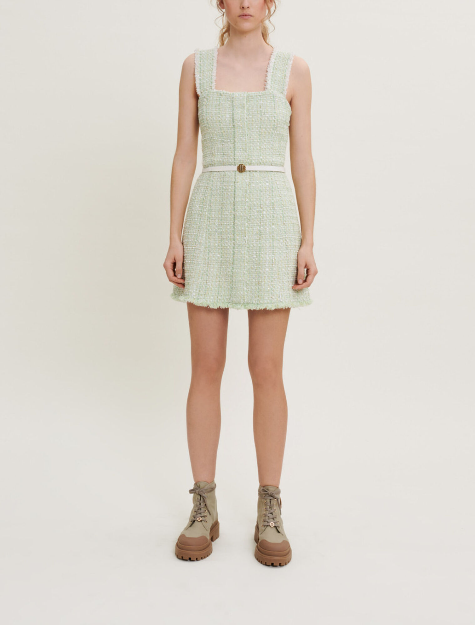 Robe en tweed avec brillance