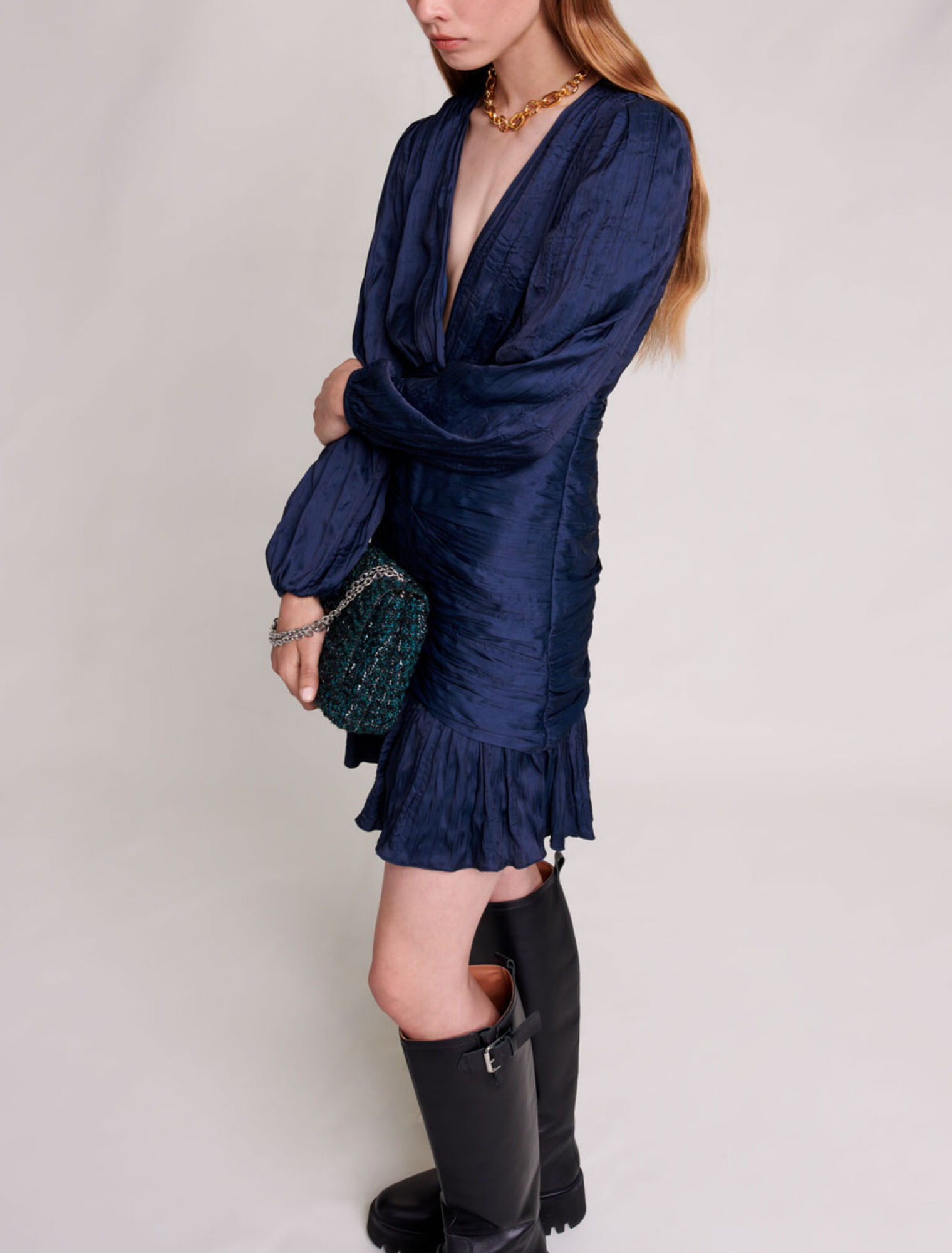 Robe courte drapée