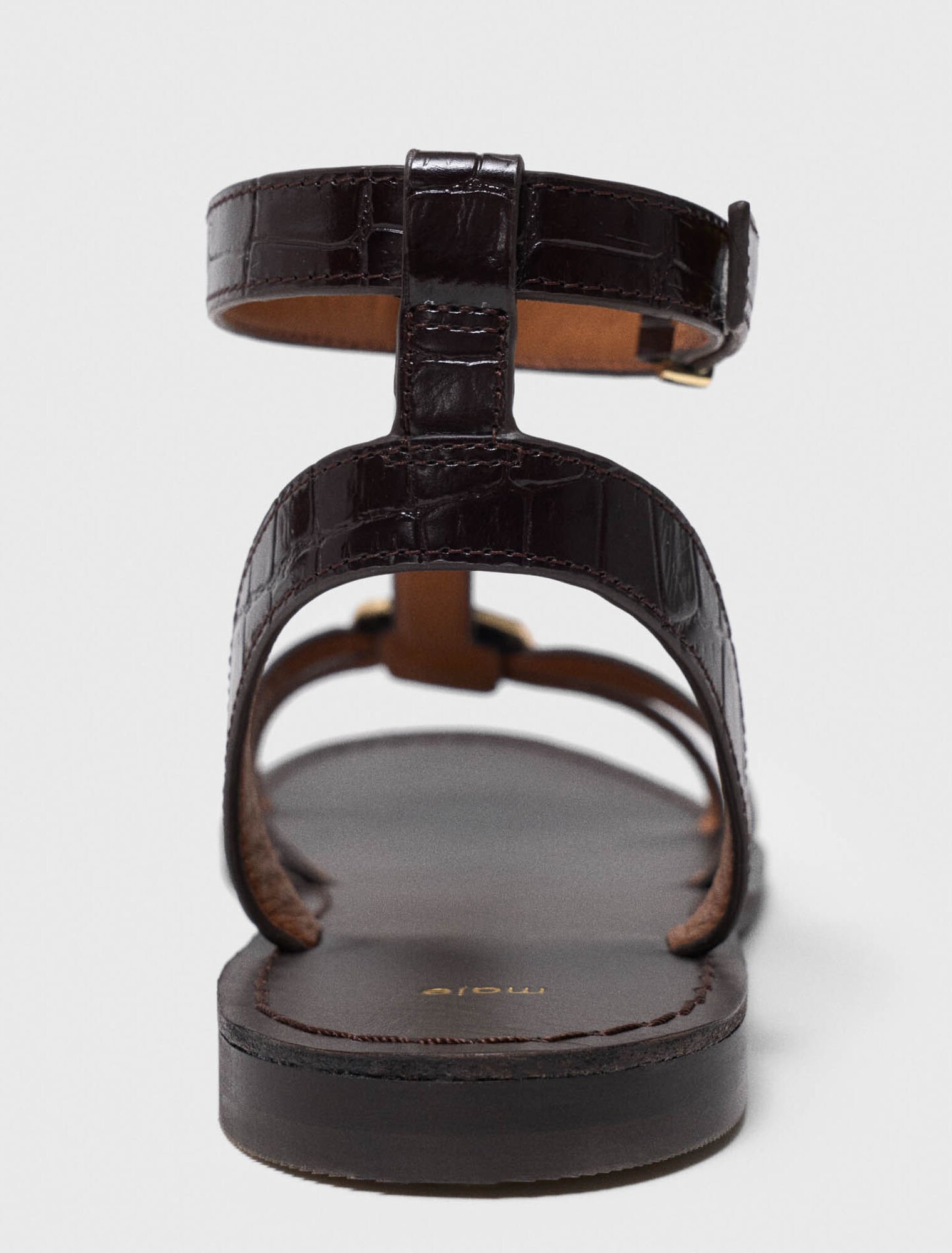 Sandales plates en cuir &agrave; brides