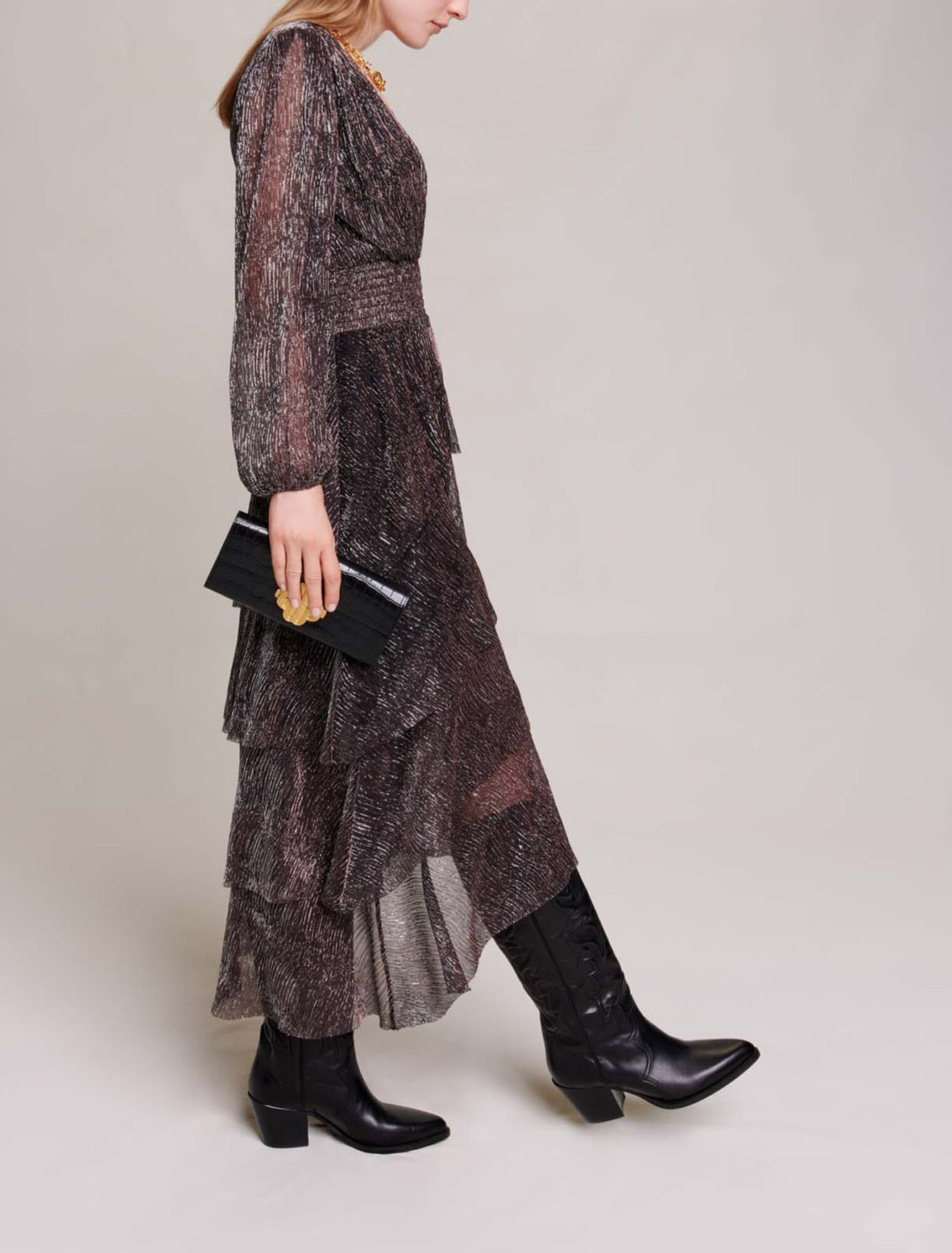 Robe longue à volants