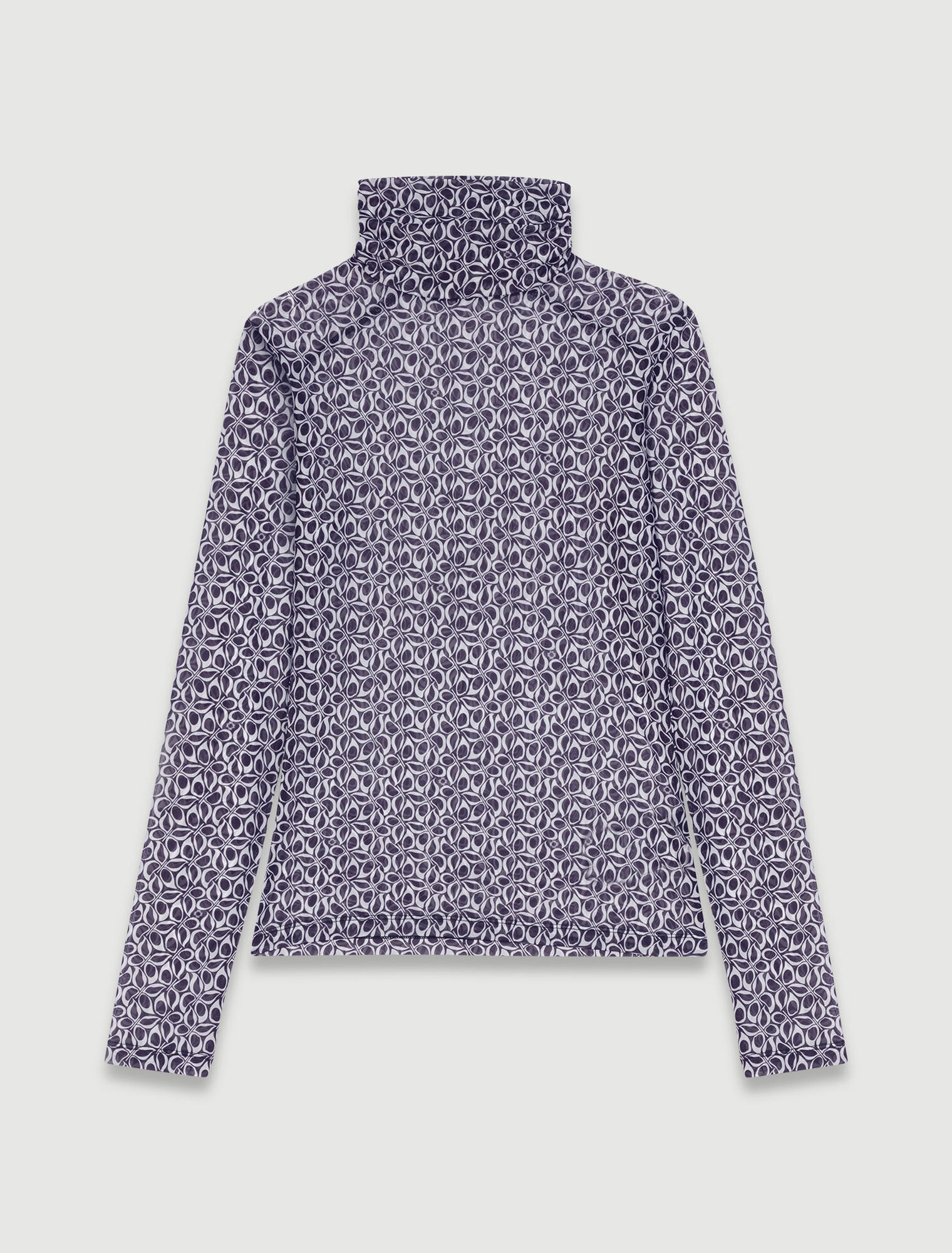 Top semi-transparent à motif