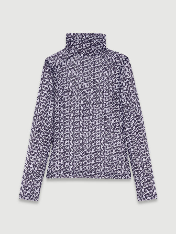 Top semi-transparent à motif