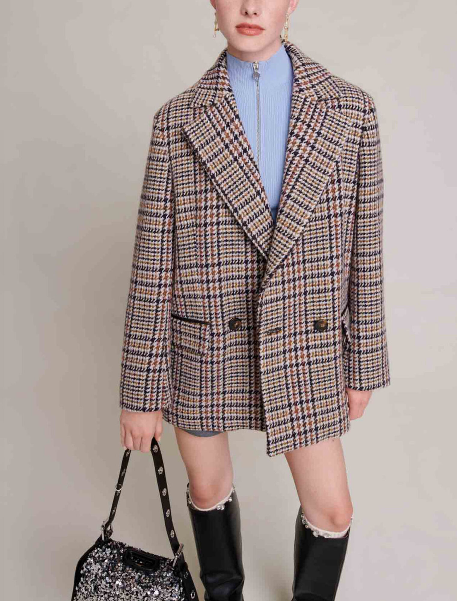 Veste courte à carreaux