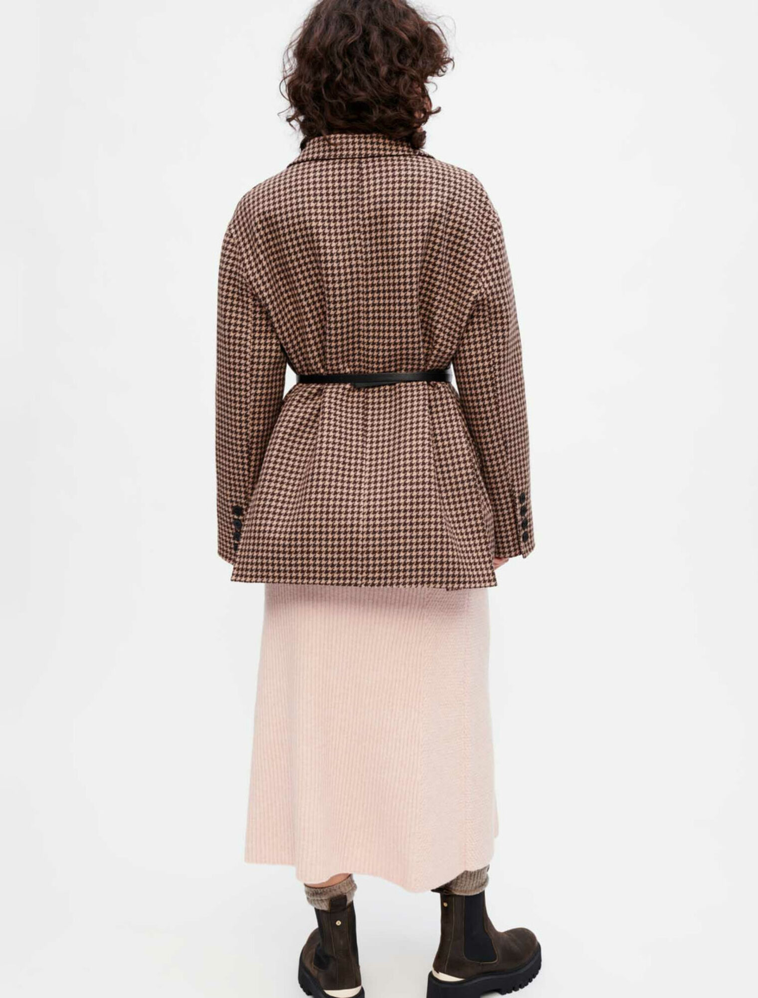 Manteau oversize en pied de poule