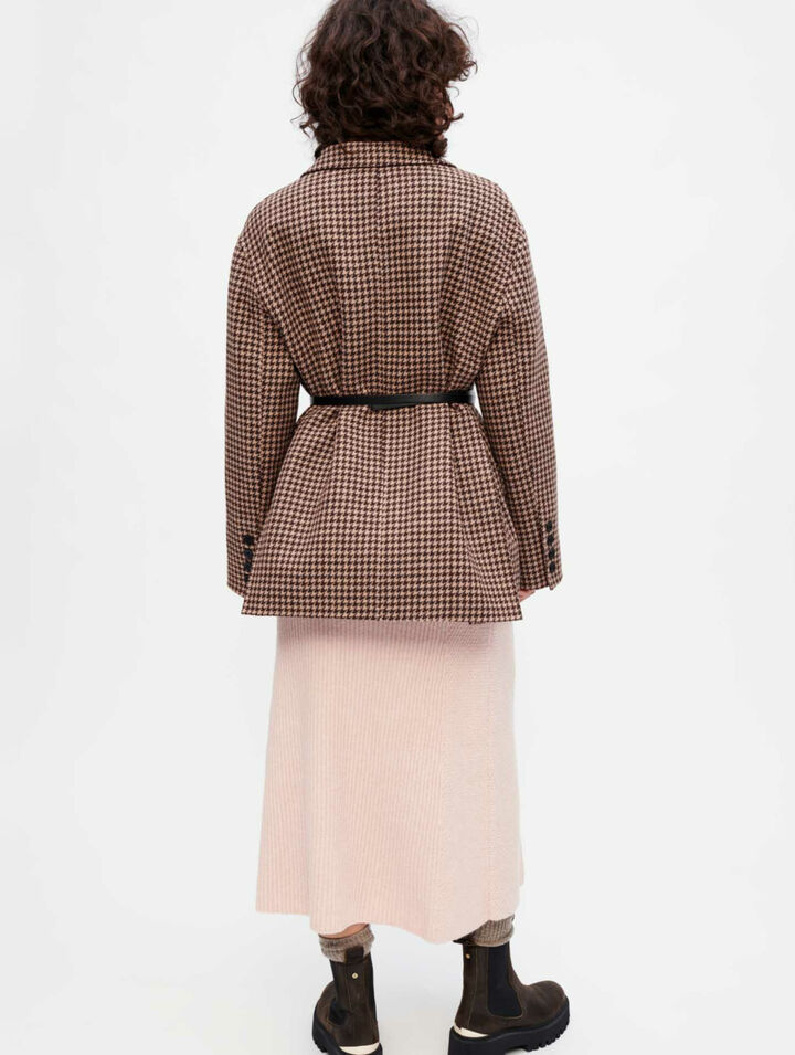 Manteau oversize en pied de poule