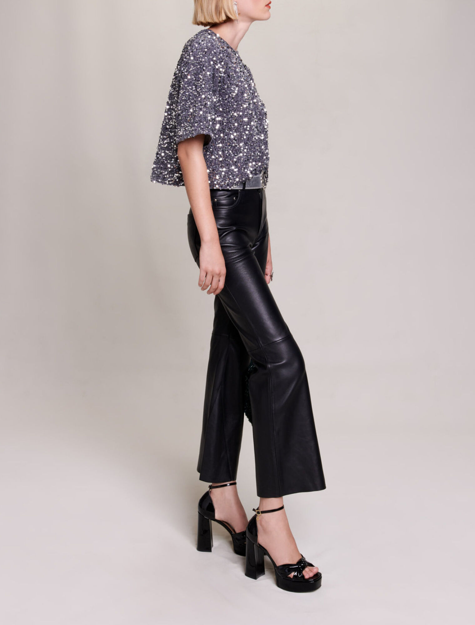 Top en velours à sequins