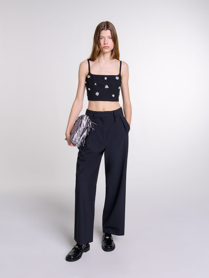 Pantalon large avec ceinture