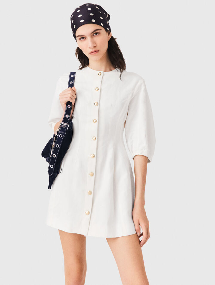 Robe courte en lin m&eacute;lang&eacute;e