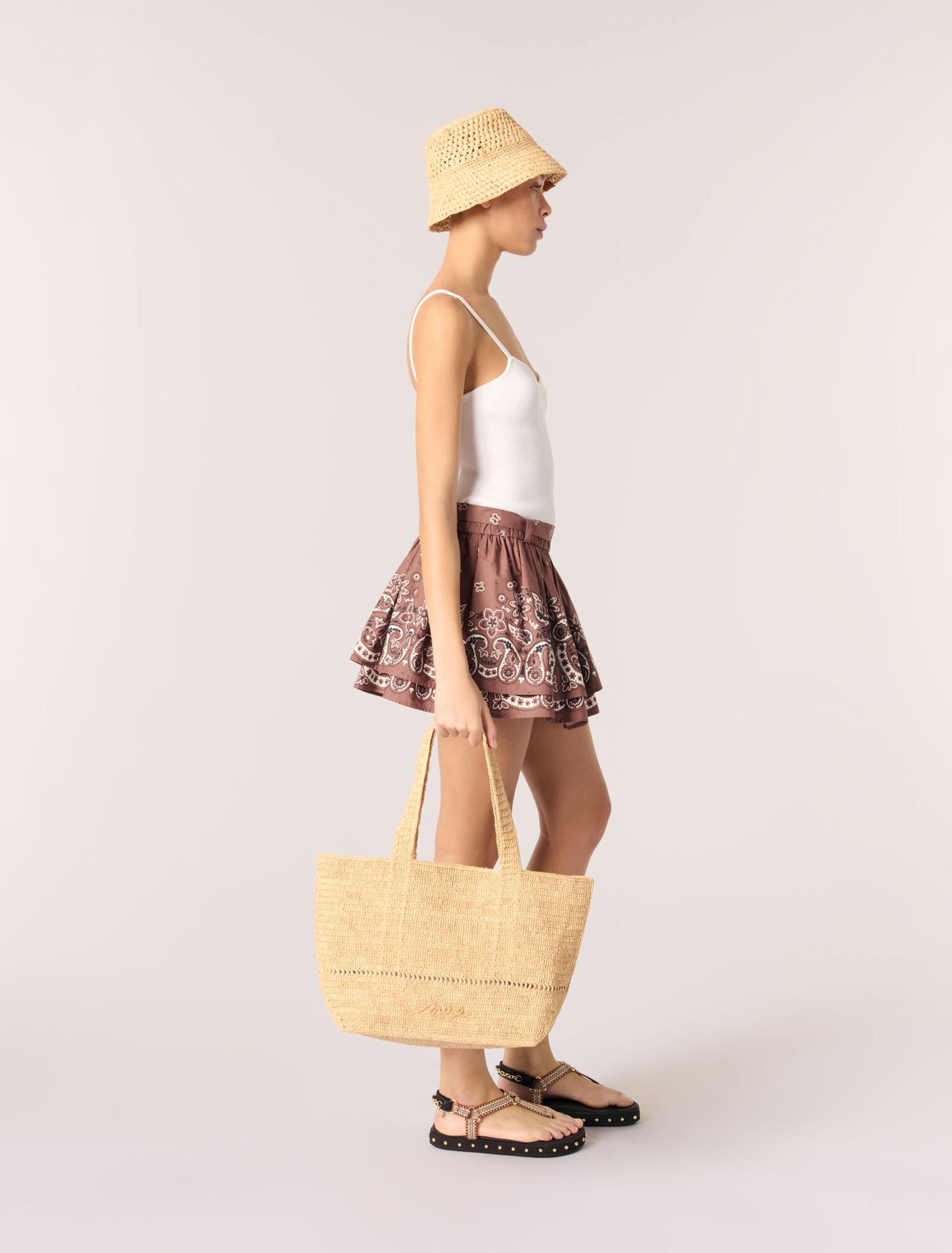 Mini-jupe imprimée à strass