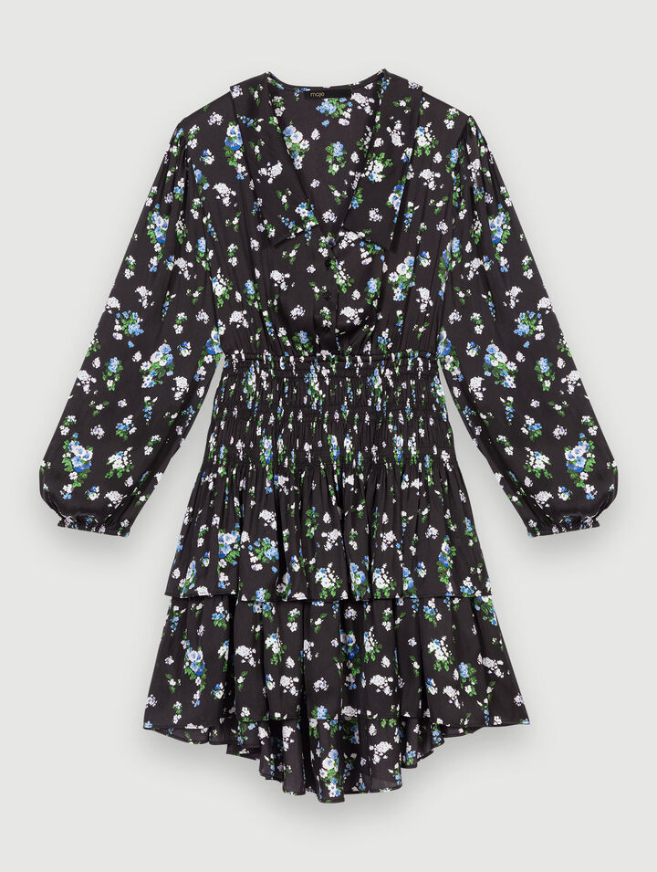 Robe smockée imprimée