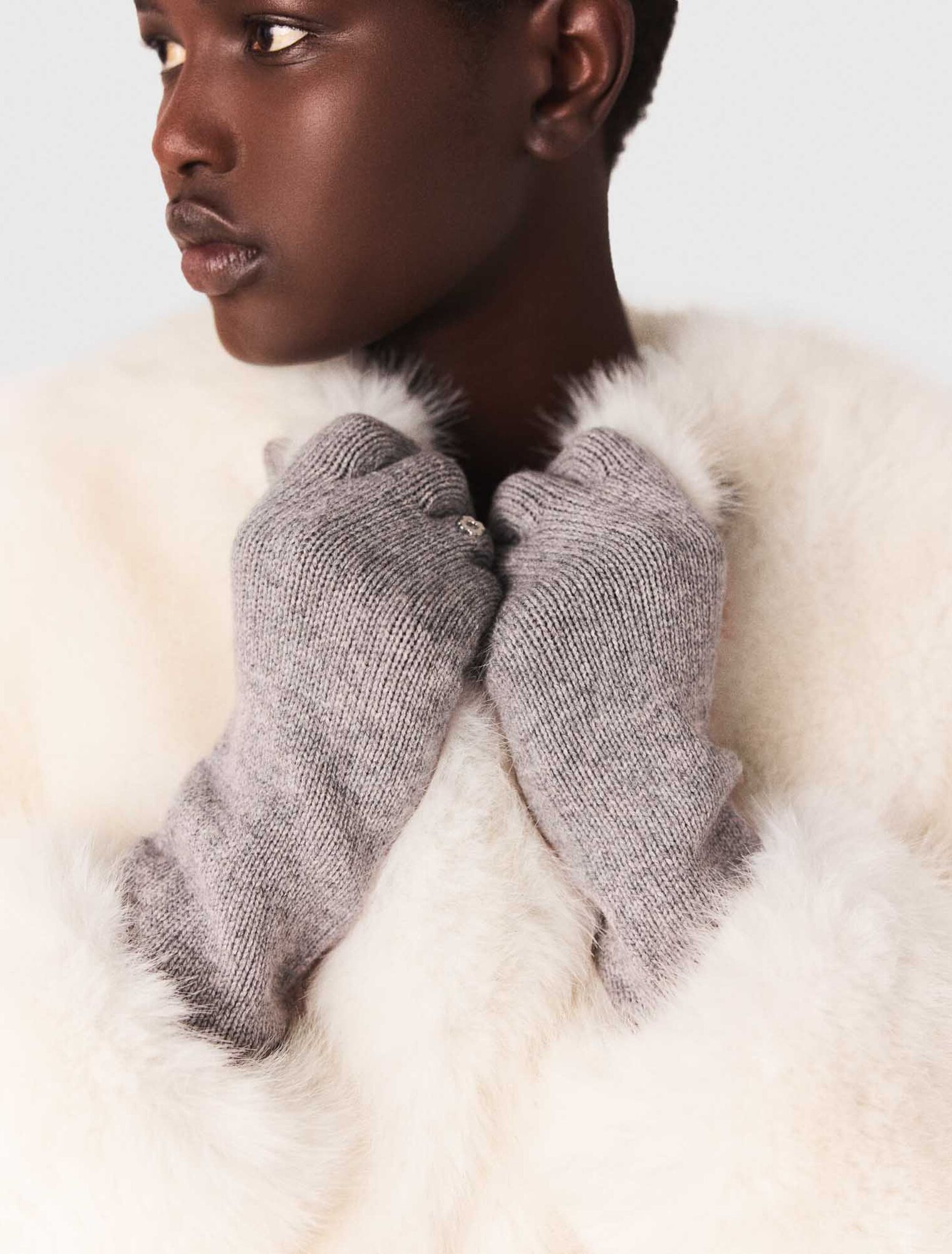 Gants longs en laine et cachemire