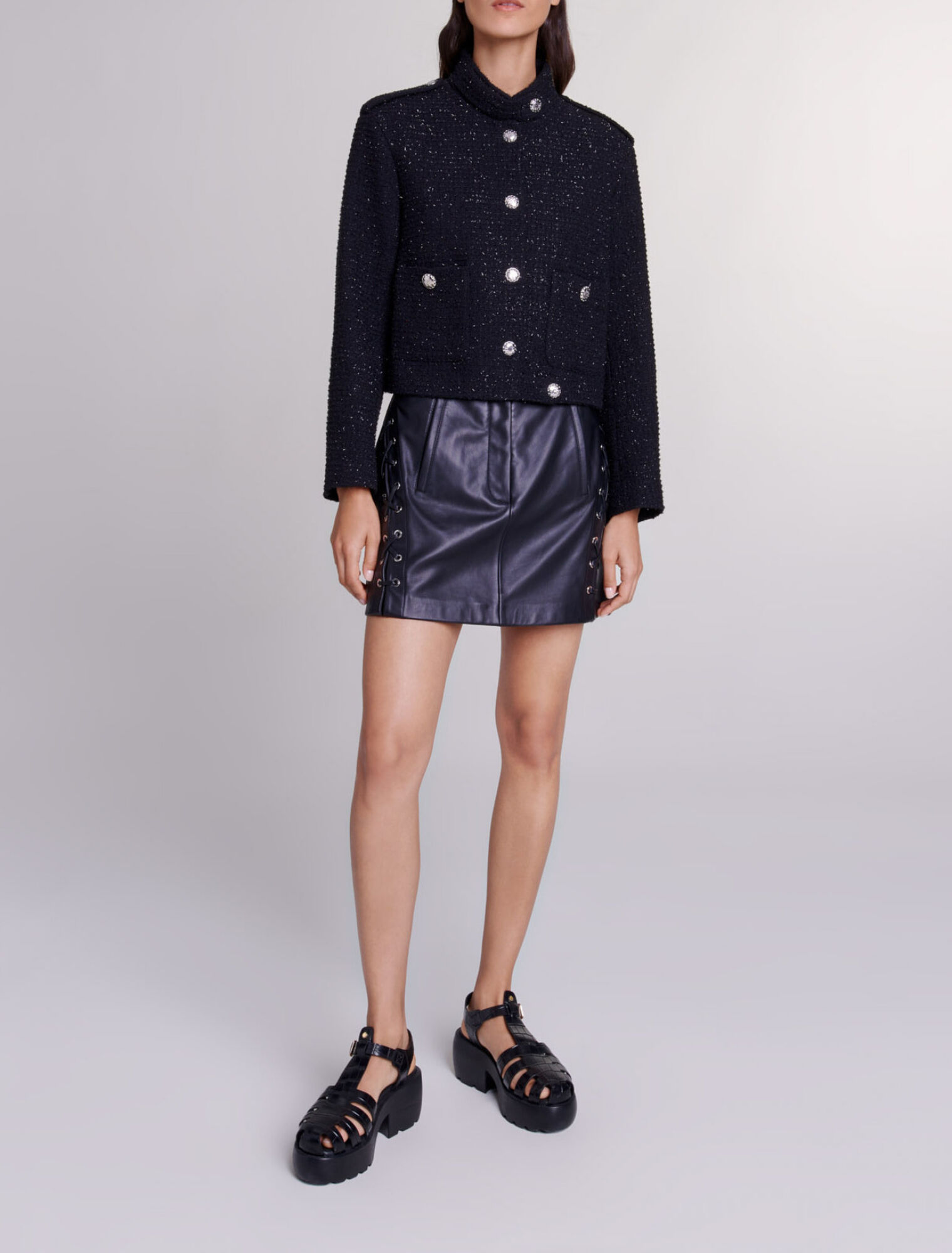 Veste courte en tweed