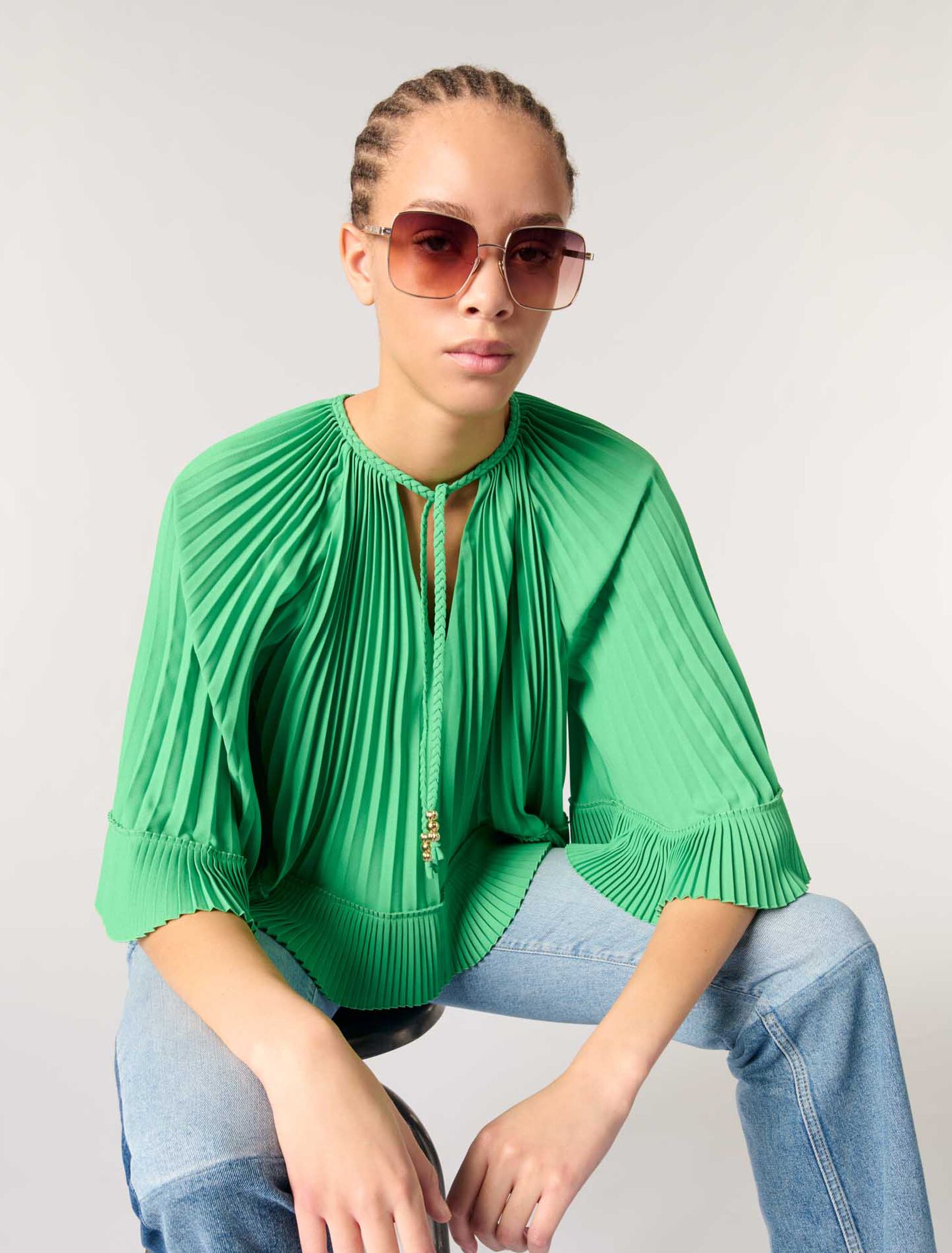 Top plissé effet cape