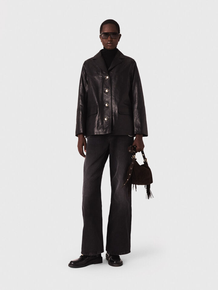 Veste en cuir matelassé 
